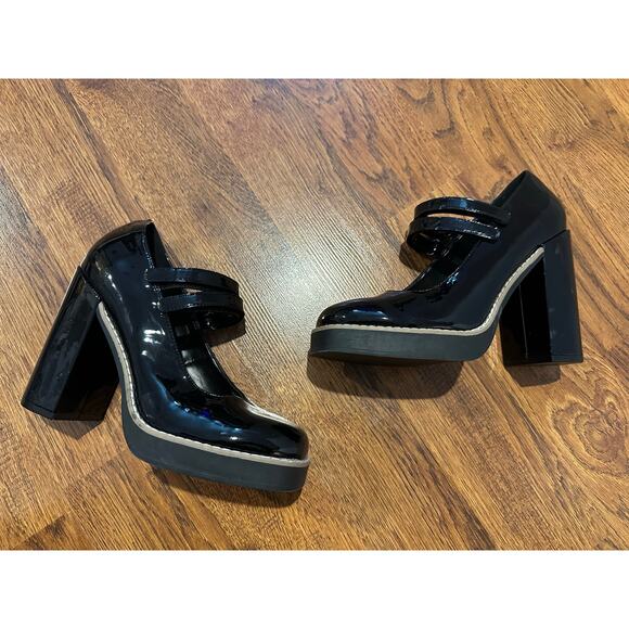 Steve Madden Women's Twice Platform Mary Jane – Faux Patent Black – Size 9 - Picture 1 of 13